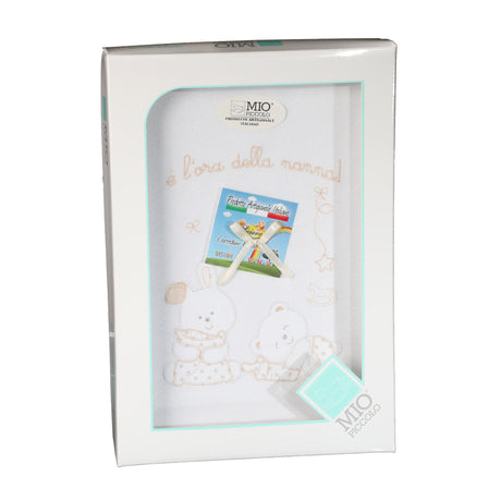 Copertina Culla Carrozzina Puro Cotone Piquet Mio Piccolo Happy Bear 75x95 cm Tortora