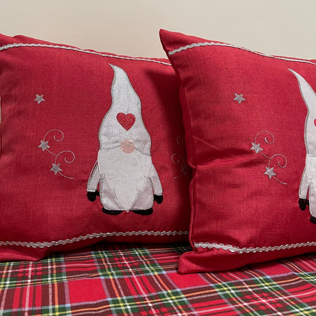Pair of Botticelli Home Elfo Christmas Decor Cushions