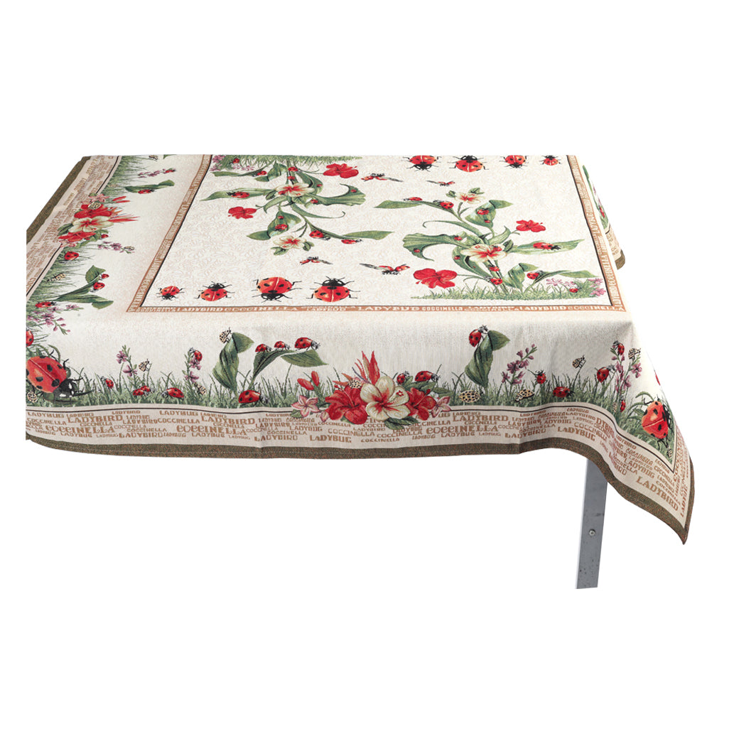Gobelin Rechteckiger Tischbezug Emily Home Coccinella 12 Sitzplätze 140 x 260 cm