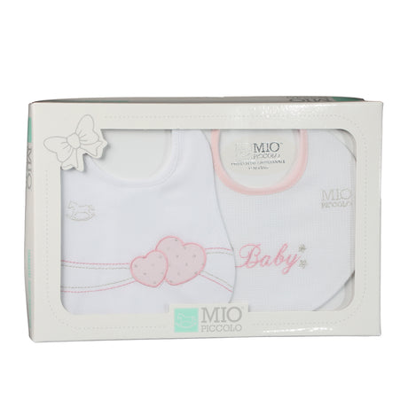Set of 2 Pure Cotton Baby Bibs Embroidered My Little Baby Various Colors