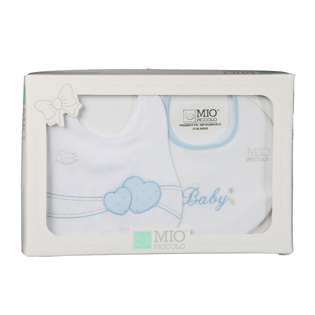Set of 2 Pure Cotton Baby Bibs Embroidered My Little Baby Various Colors
