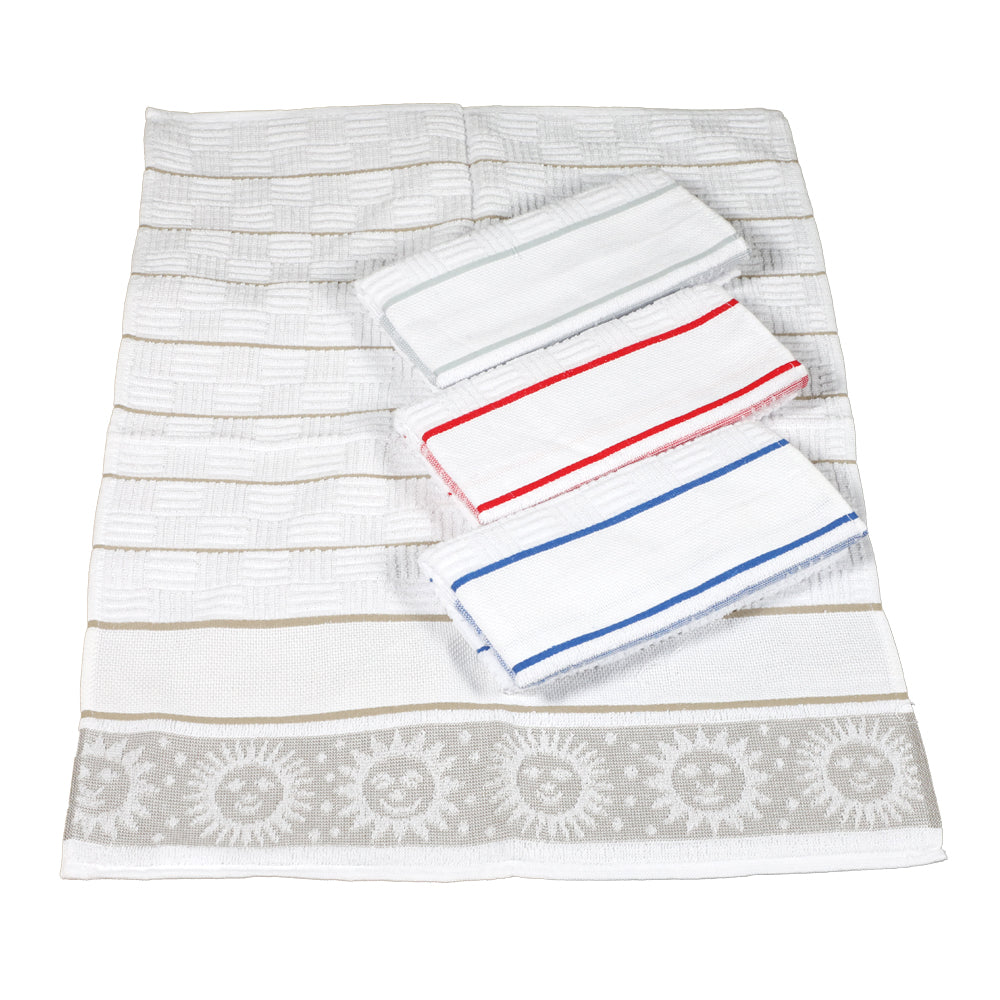 Set of 4 Sponge Tea Towels to Embroider Botticelli Home Gubbio 50x70 cm