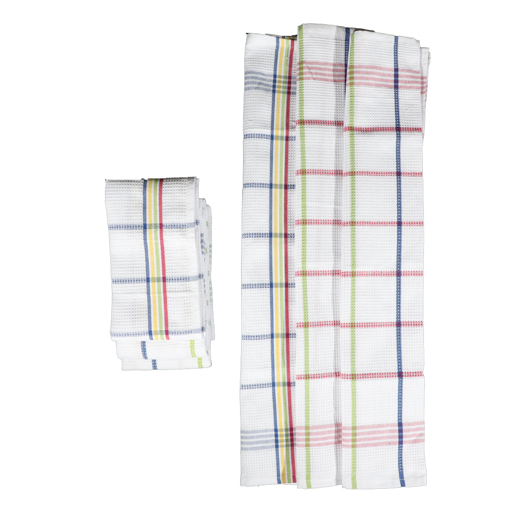 Set of 6 Honeycomb Cotton Dish Towels Botticelli Home Olbia 50x70 cm