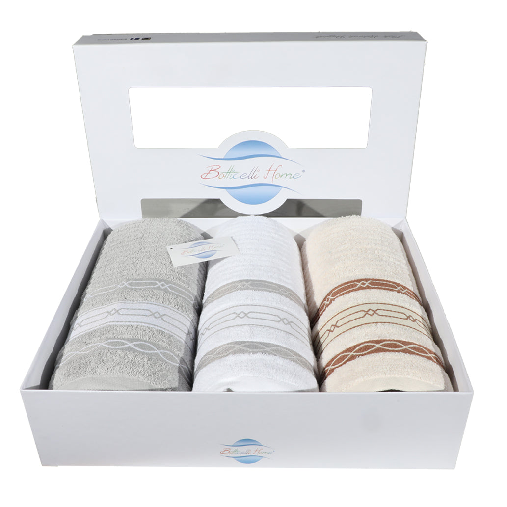 Set Asciugamani Bagno in Spugna 3 + 3 Botticelli Home Taormina Vari Colori
