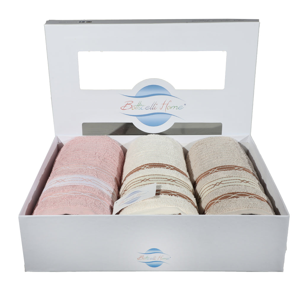 Set Asciugamani Bagno in Spugna 3 + 3 Botticelli Home Taormina Vari Colori