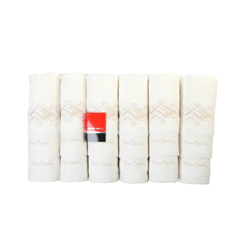 Pierre Cardin Grecale Badetuch-Set, 6 Gesichter + 6 Gäste