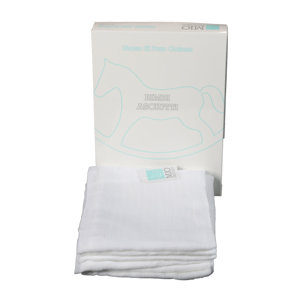 SET 6 SQUARE COTTON GAUZE TOWELS FOR NEWBORN "SIMPLICITY" - MY LITTLE ONE