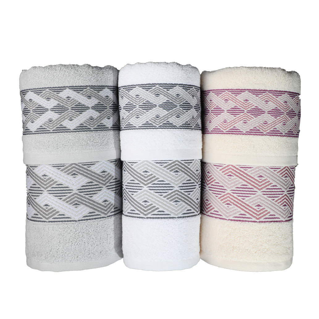 Set Asciugamani Spugna 3+3 - "Treccia"- Botticelli Home Atena Ass.A