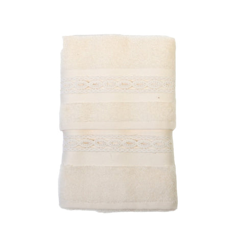 Set Asciugamani Spugna Bagno Pierre Cardin Braid Viso + Ospite Beige