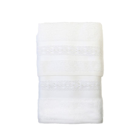 Set Asciugamani Spugna Bagno Pierre Cardin Braid Viso + Ospite Bianco