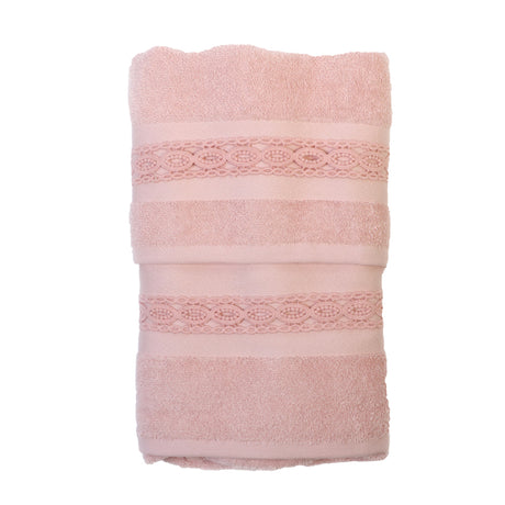 Set Asciugamani Spugna Bagno Pierre Cardin Braid Viso + Ospite Rosa