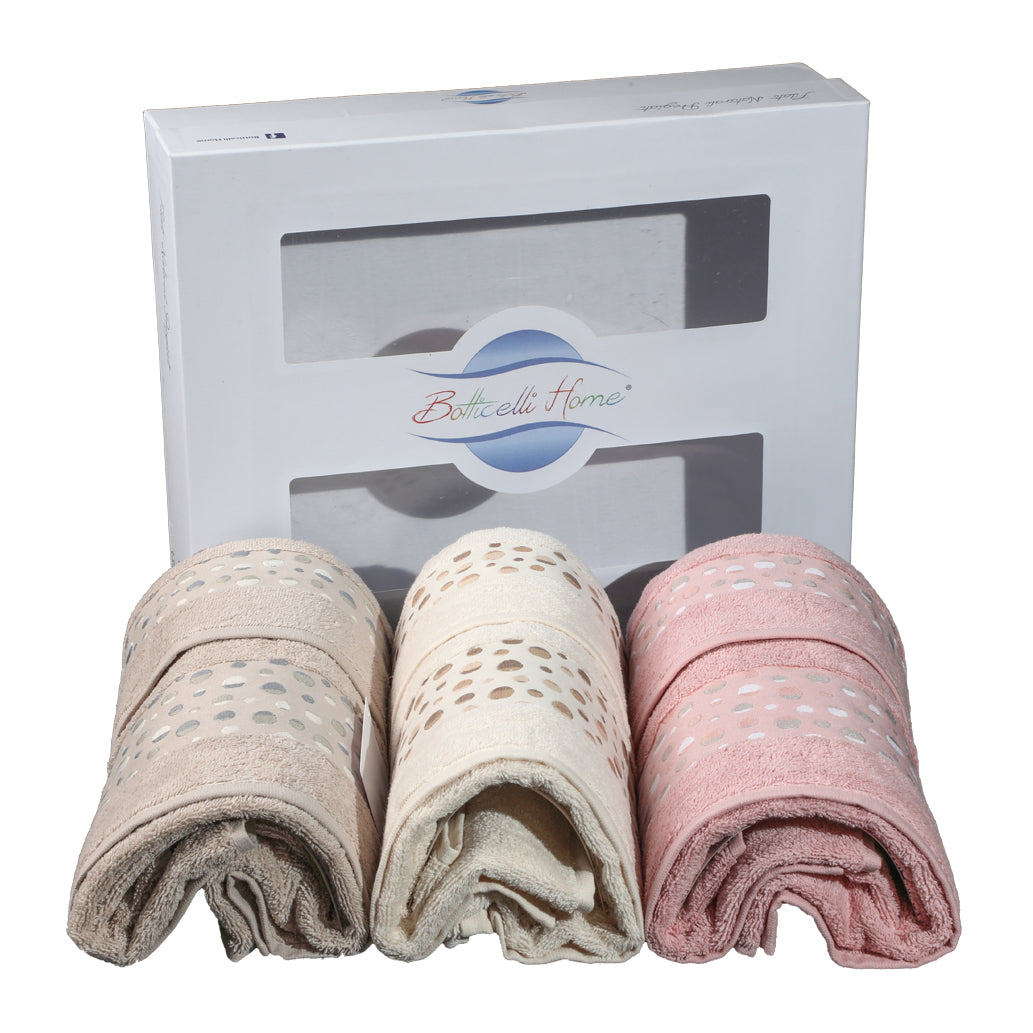 SET ASCIUGAMANI SPUGNA 3+3 - "COLOR POINT" BOTTICELLI HOME TORTUGA ASS.B