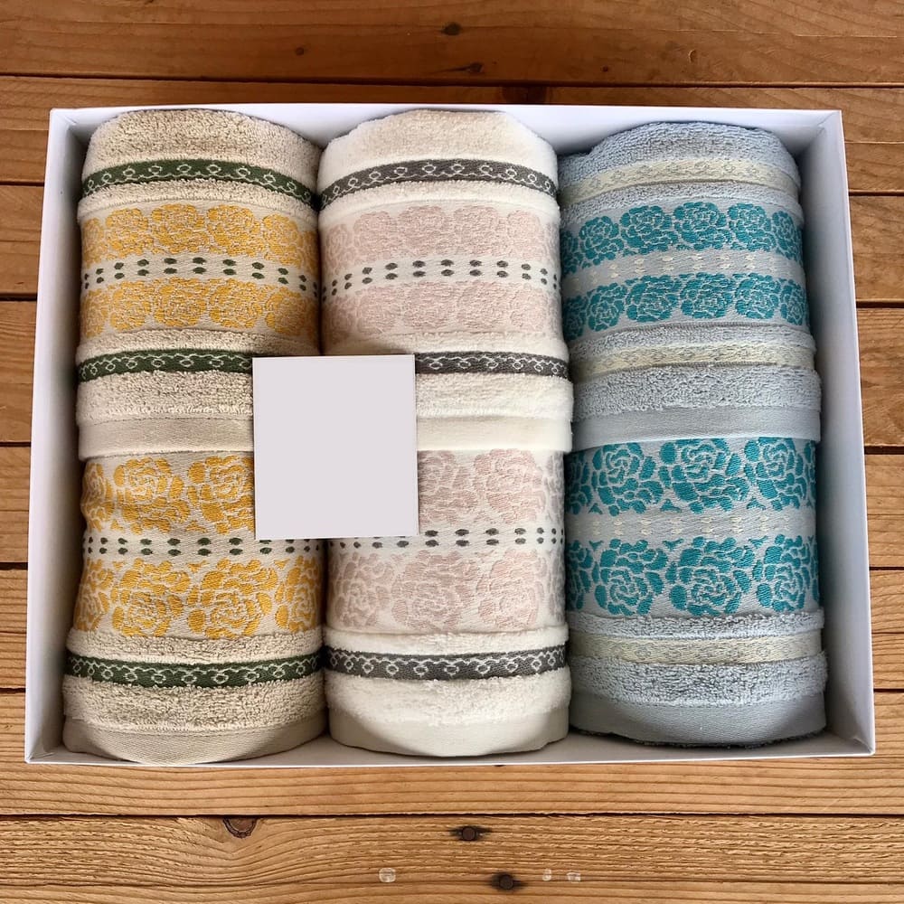 Schwammhandtuch-Set 3+3 Botticelli Home Rose