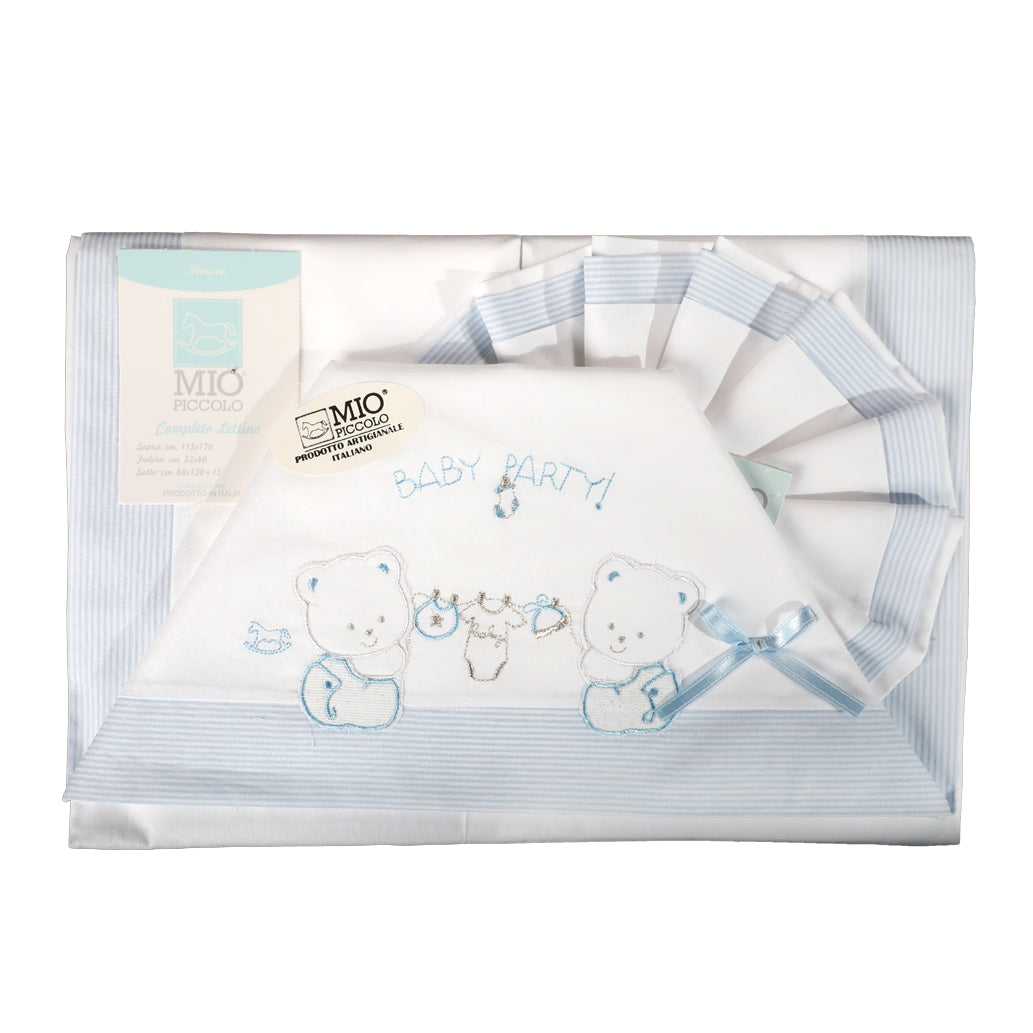 "BABY PARTY" CARRIAGE COT SHEET SET - MY LITTLE ONE