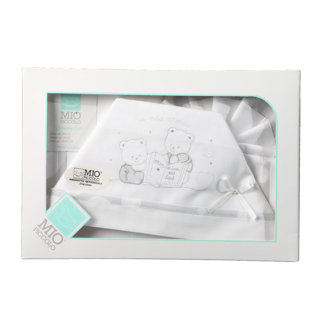 SET LENZUOLA CULLA CARROZZINO "ORSO BIANCO" - MIO PICCOLO