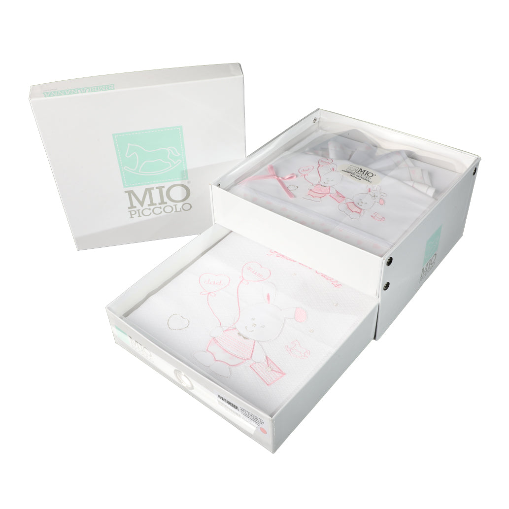 Set Lenzuola per Culla Lettino con Copertina Cotone Piquet Mio Piccolo Mum & Dad Rosa