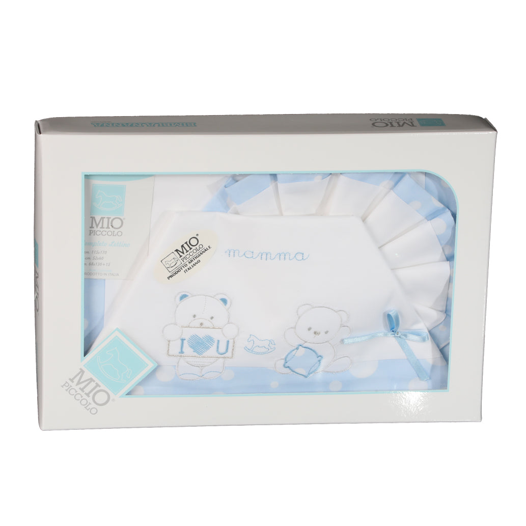 Set Lenzuolo Culla Lettino Puro Cotone Mio Piccolo Mamma Vari Colori