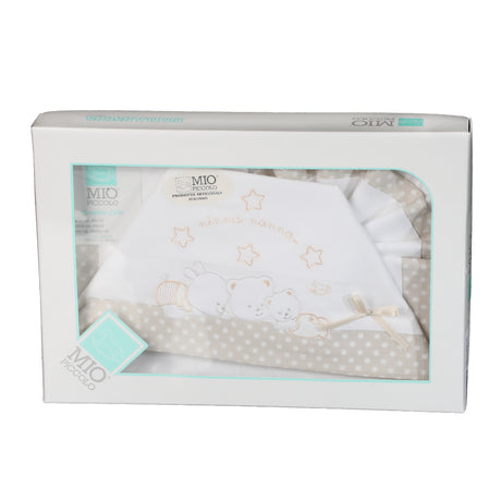 Set Lenzuolo Culla Lettino Puro Cotone Mio Piccolo Ninna Nanna Vari Colori
