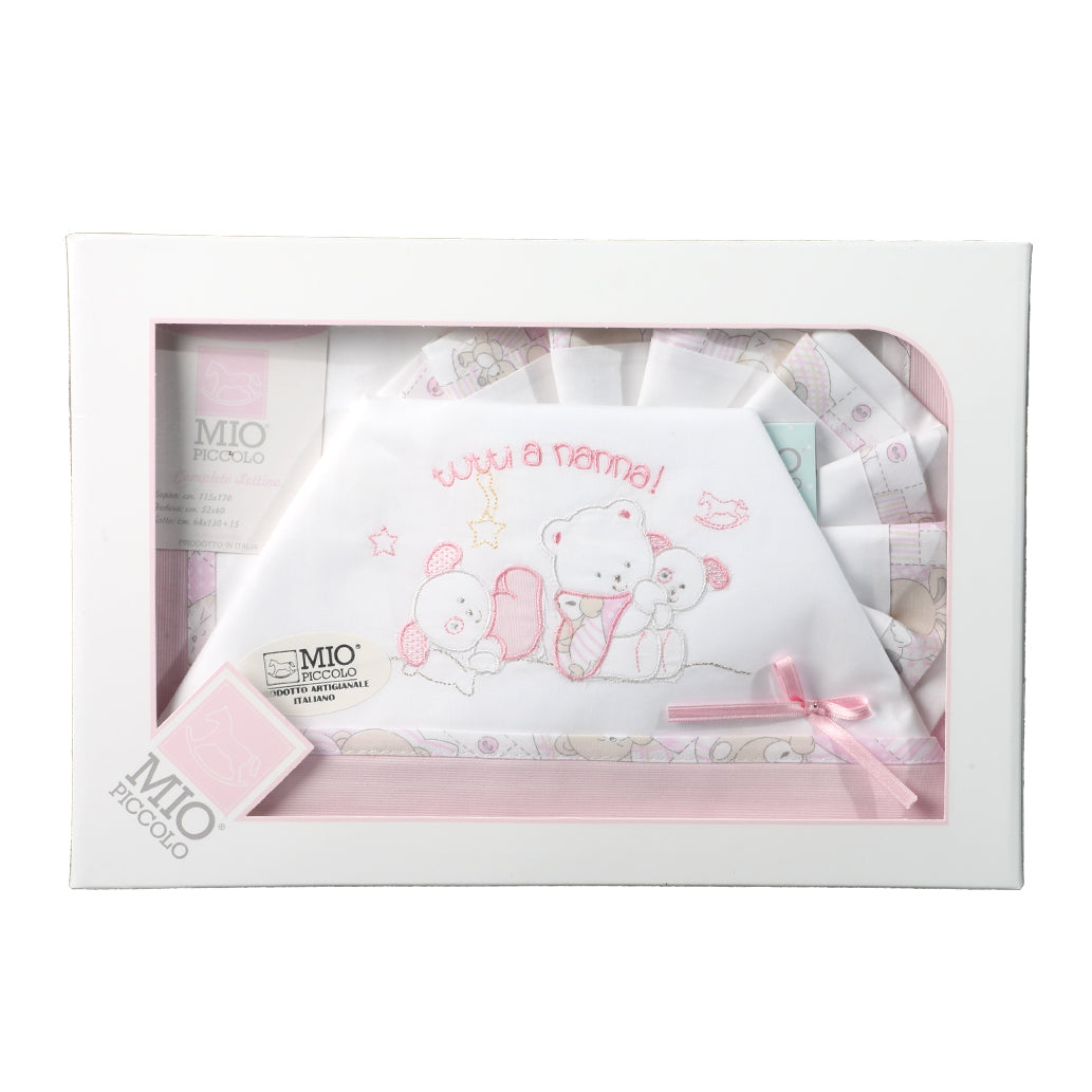 SET LENZUOLO PER CULLA LETTINO "ORSO FELICE"- MIO PICCOLO