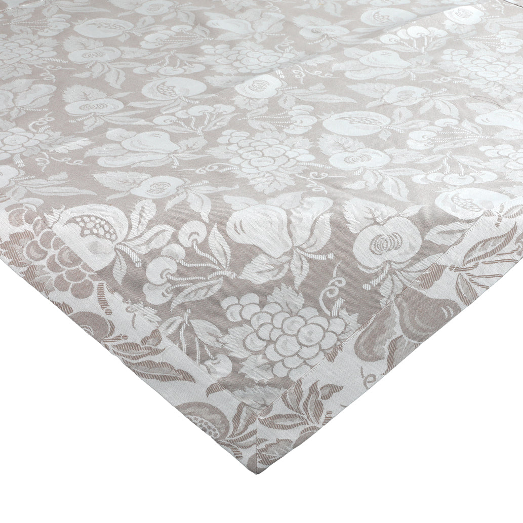 Kostbare quadratische Tischdecke 90 x 90 cm, Kunststoff Montefalco Fruit Line, reine Baumwolle, Rohfarbe