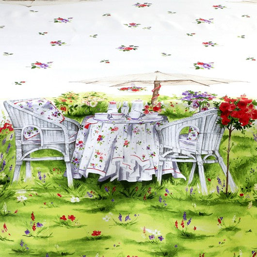 Botticelli Home 6-Sitzer-Tischdecke mit Regenschirmmuster