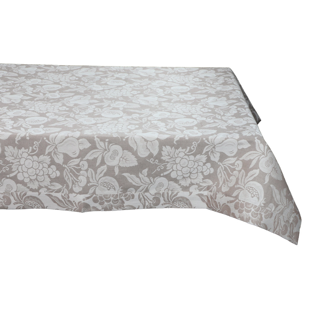 Tovaglia Quadrata in Cotone 140x140 cm Tessuto Artistico Umbro Linea Frutta Colore Grezzo Puro Cotone