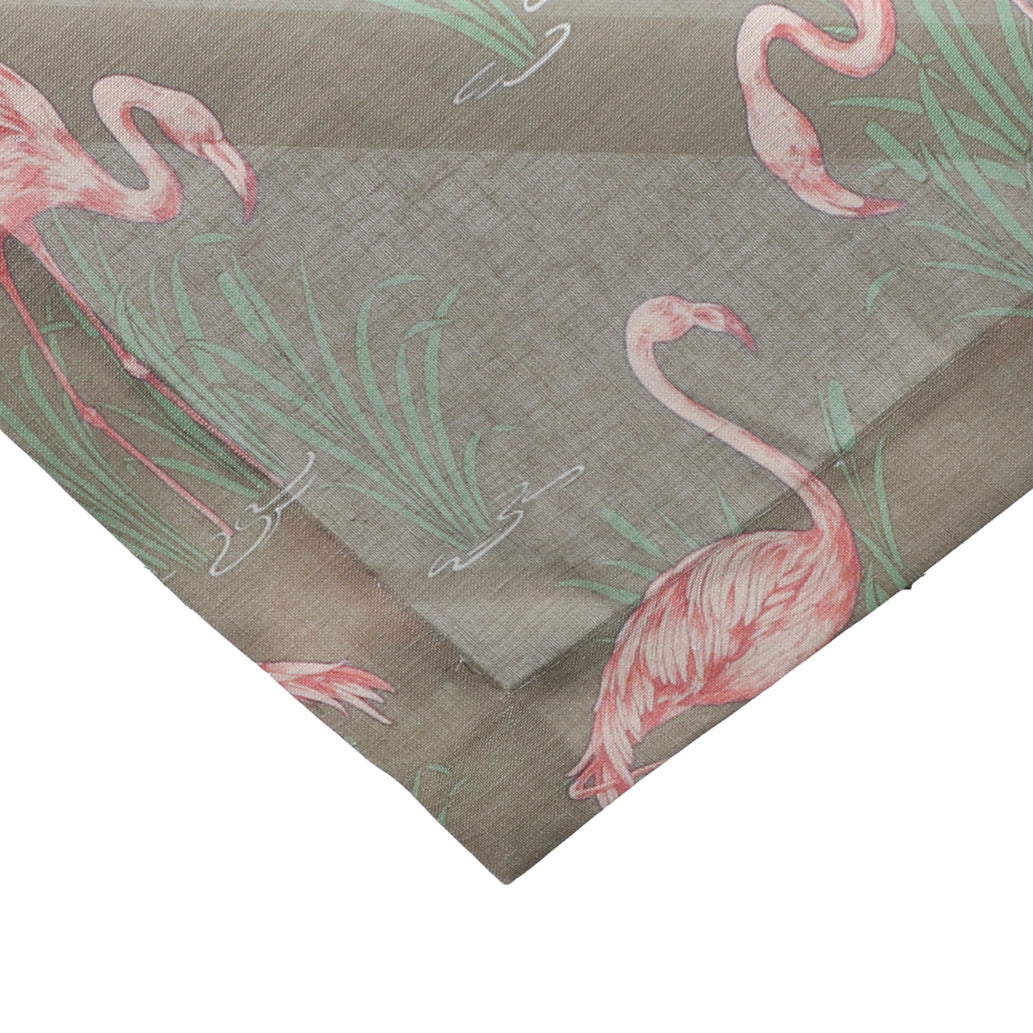 Tovaglia Quadrata Lino Stampato 90x90 cm Fenicotteri Rosa