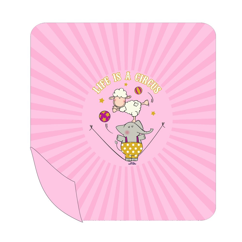 Einzelbettdecke Happy People Circus 170x270 cm Rosa