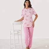 Pigiama Donna 3 Pezzi Karelpiù 0006 - Mezza Manica con Pantalone Lungo e Corto