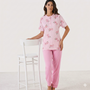 Pigiama Donna 3 Pezzi Karelpiù 0006 - Mezza Manica con Pantalone Lungo e Corto