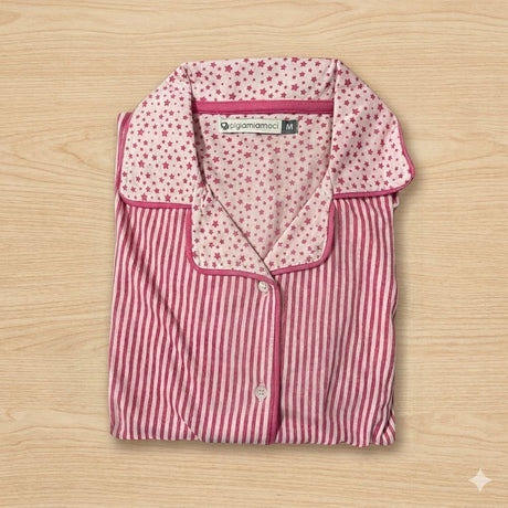 Pigiama Donna Estivo Aperto Davanti Pigiamiamoci 4467 - Mezza Manica con Bottoni