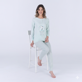 Pigiama Donna Manica Lunga Cotone Pigiamiamoci 4469