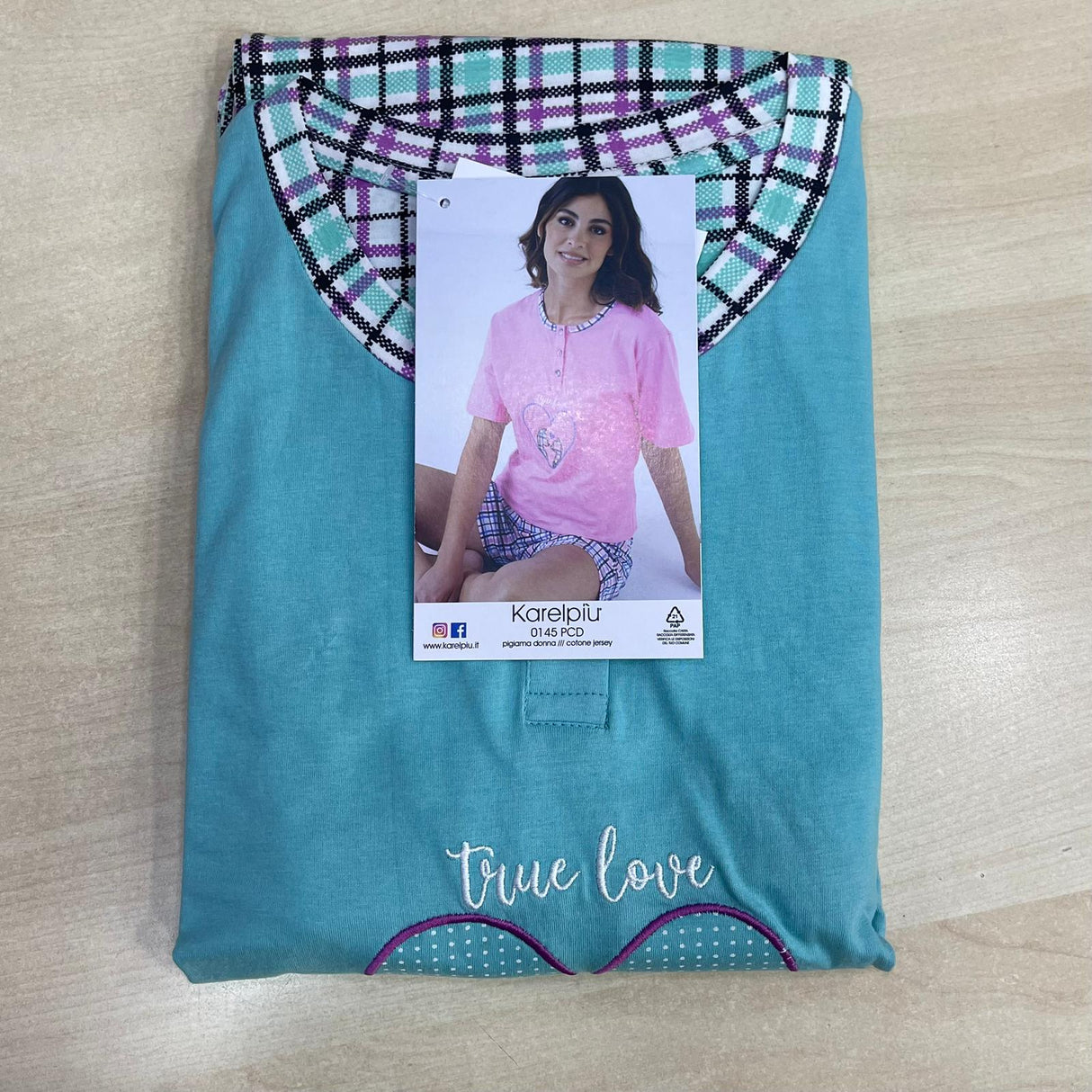 Pigiama Donna Mezza Manica Karelpiù 0145 - Shorts in Cotone