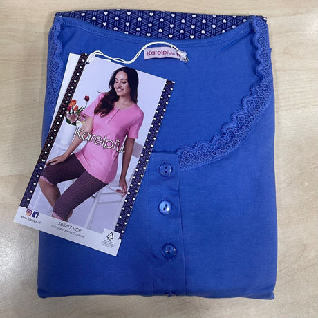 Pigiama Donna Mezza Manica e Pinocchietto Karelpiù 0417 - Cotone