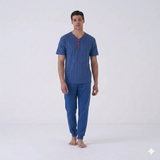 Pigiama Uomo 3 Pezzi Karelpiù 0260 - Puro Cotone con Pantalone Lungo e Corto