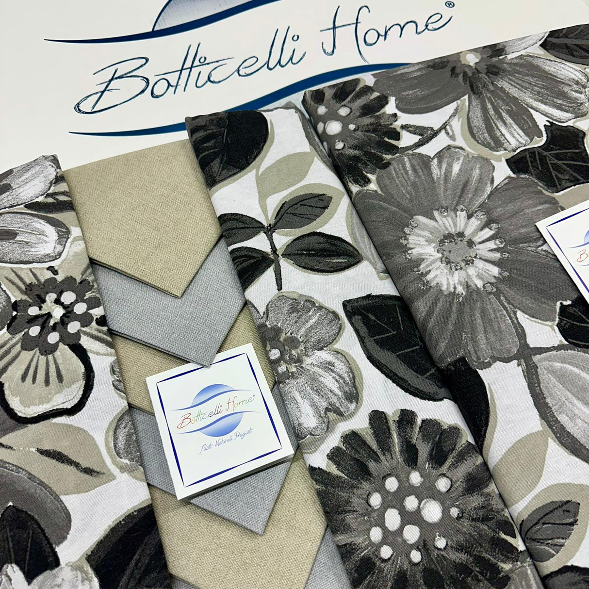 Botticelli Home Tischservice mit schwarzen Blumen