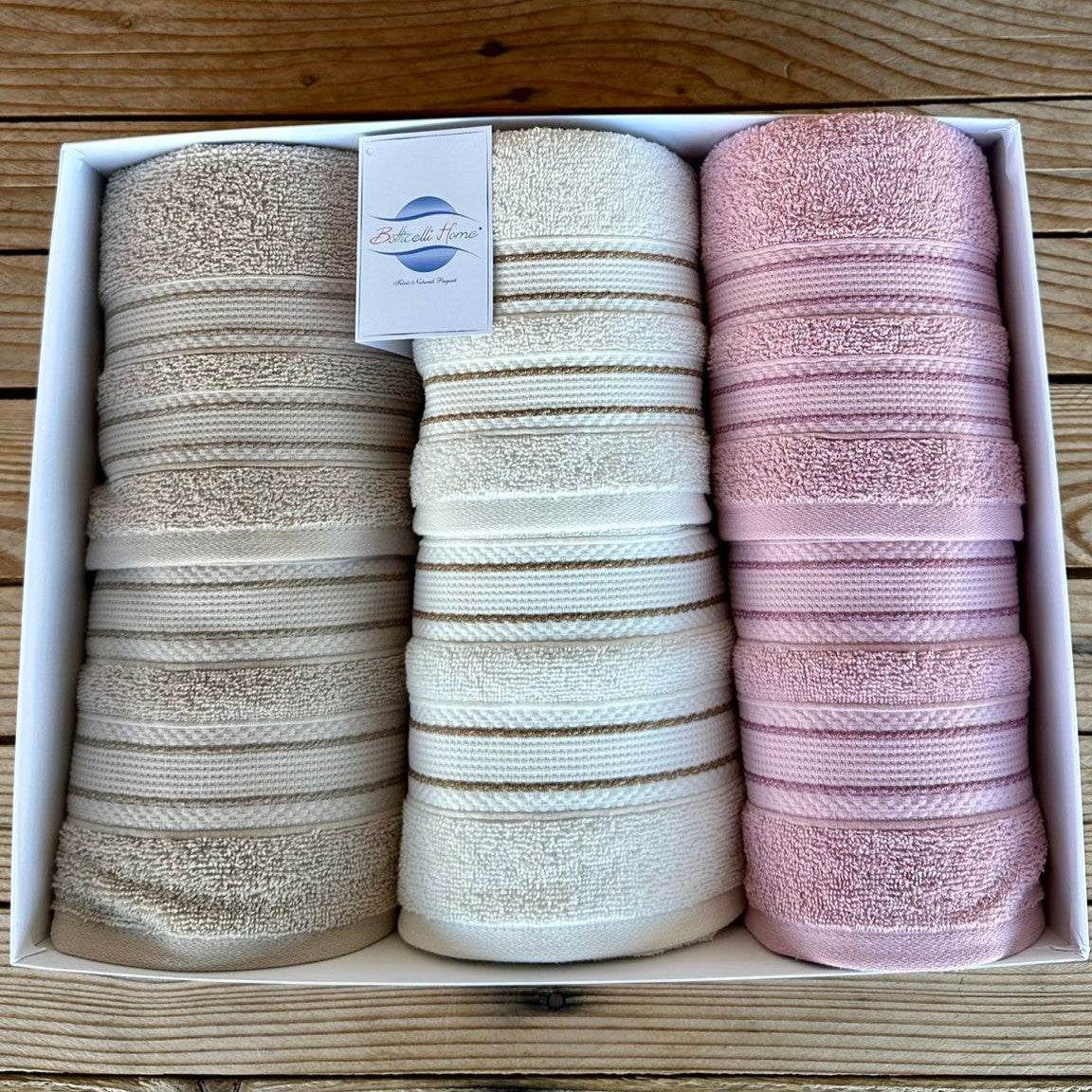 Set Asciugamani Bagno 3 + 3 Viso e Ospiti Botticelli Home Gradation –  Ruocco Store
