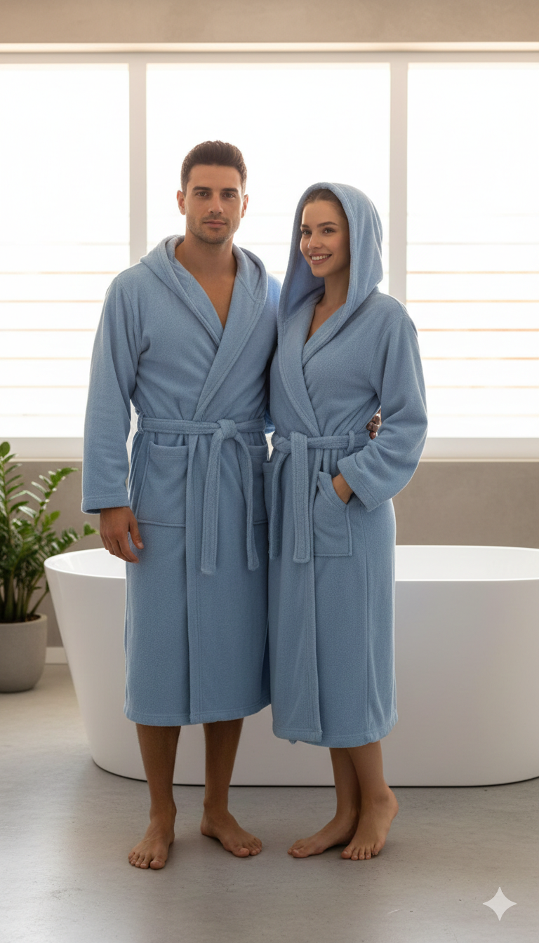 Accappatoio microspugna Botticelli Home Celeste 280g unisex