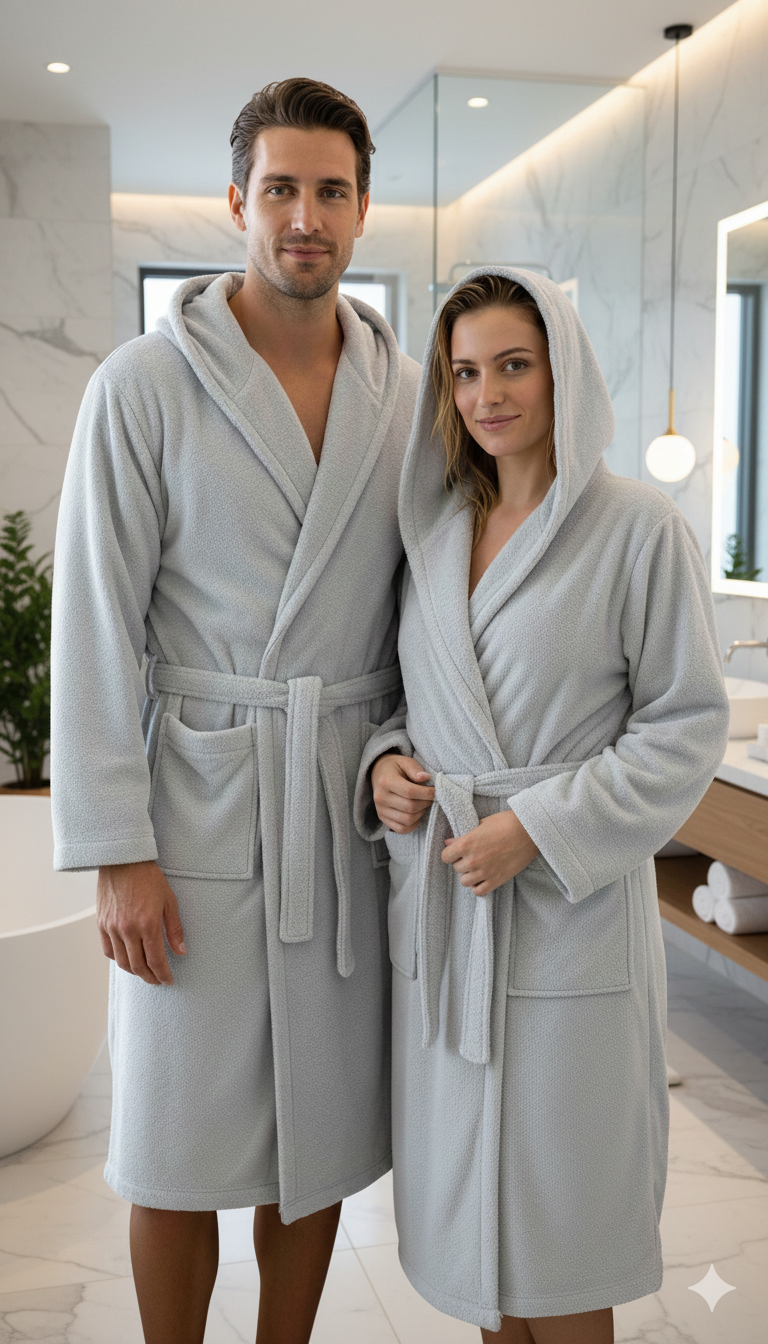 Accappatoio microspugna Botticelli Home Perla 280g unisex