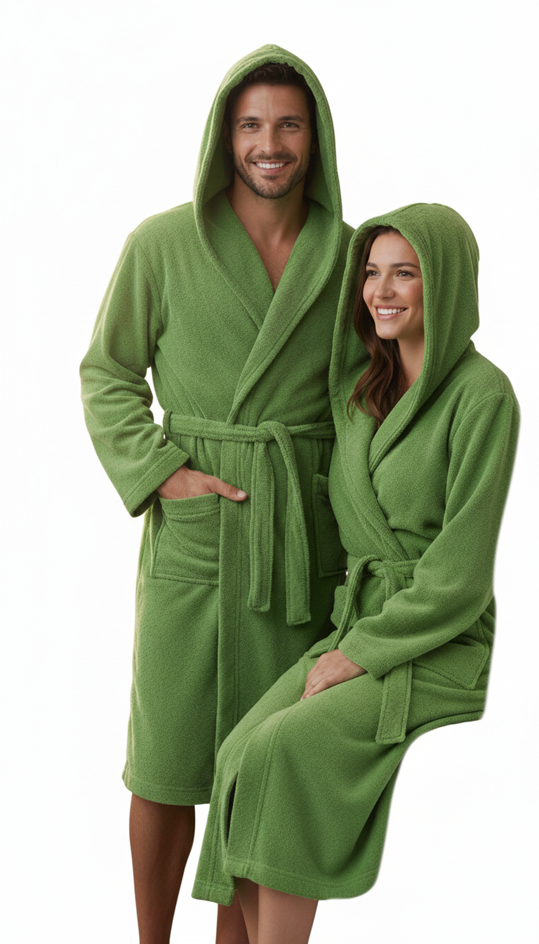 Dettaglio trama microspugna 280g accappatoio Botticelli Home Verde