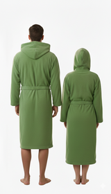 Accappatoio salvaspazio microspugna Botticelli Home Verde piegato