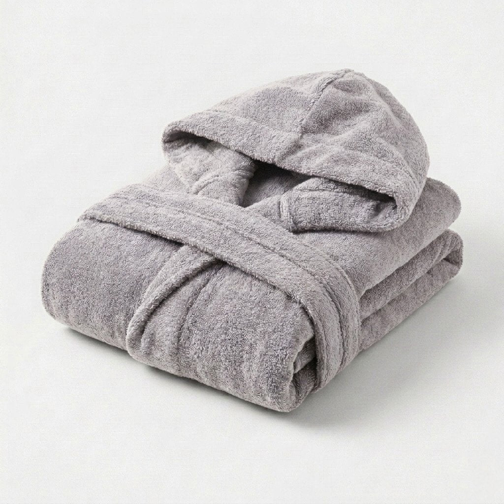 Accappatoio taglie forti da 3xl a 8xl Ruocco Home in spugna color perla piegato