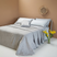 Copriletto matrimoniale elegante Battaglia modello Bao grigio perla misura 270x270 cm.