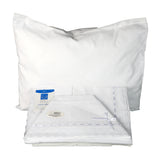Set lenzuolino per culla lettino in San Gallo e tela Aida colore bianco