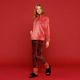 Noidìnotte Feline Coral Fleece Damen-Pyjama, verschiedene Farben