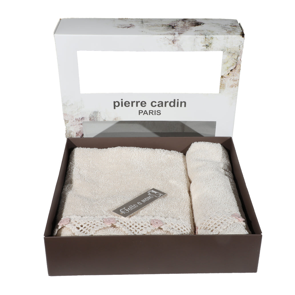 Set Asciugamani Bagno Spugna Pierre Cardin Elegant Viso + Ospite Vari Colori