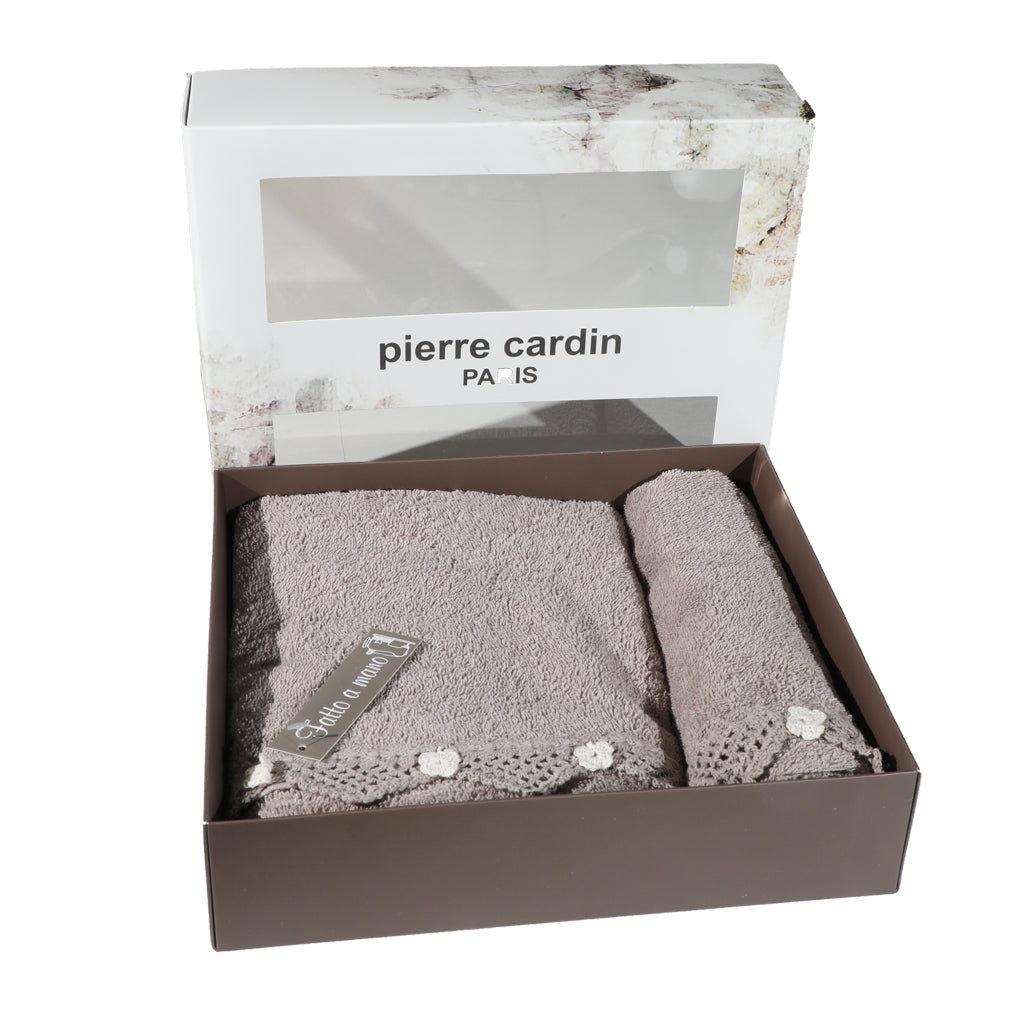 Set Asciugamani Bagno Spugna Pierre Cardin Elegant Viso + Ospite Vari Colori