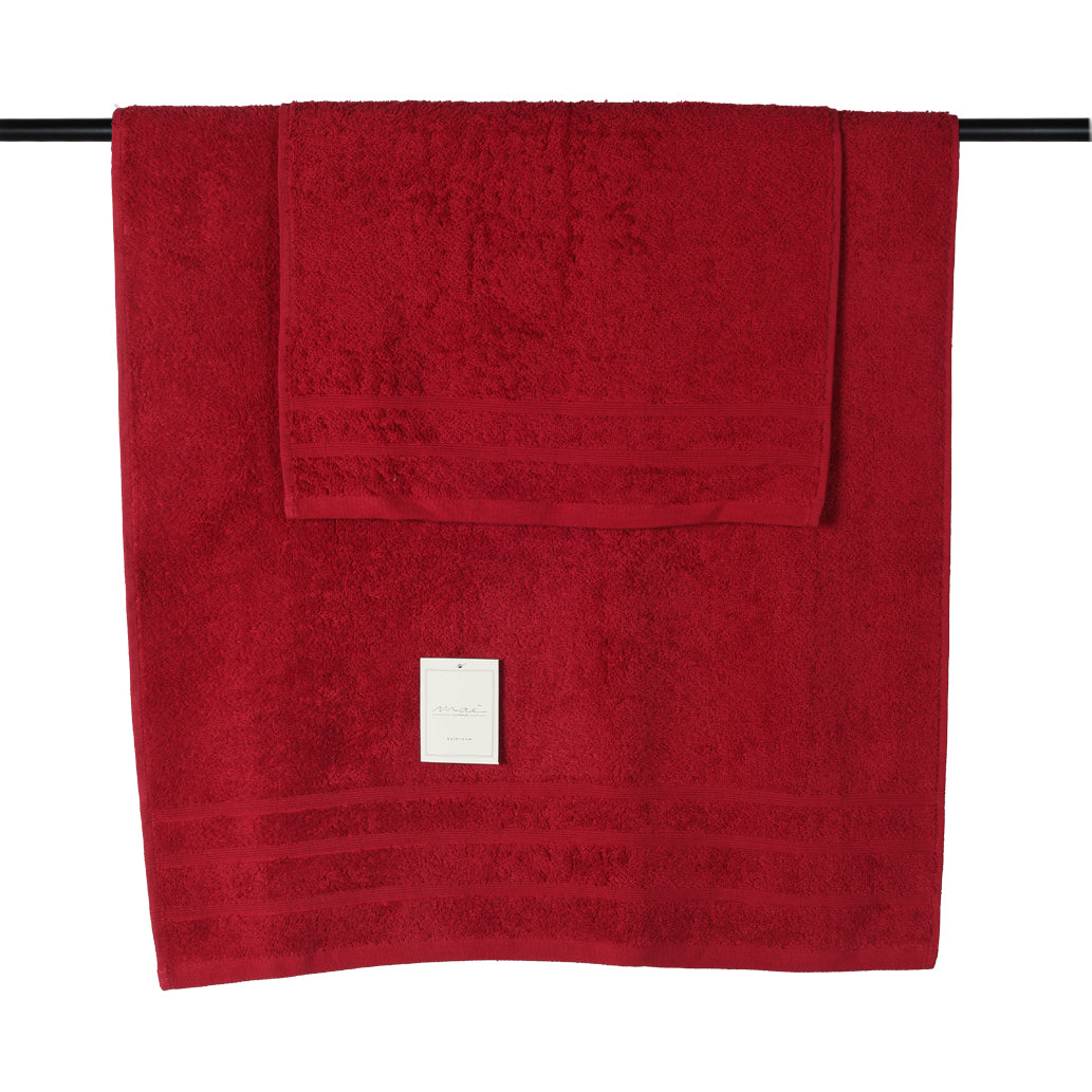 SET asciugamani MICROFIBRA ROSSO 1+1 Viso e Ospite