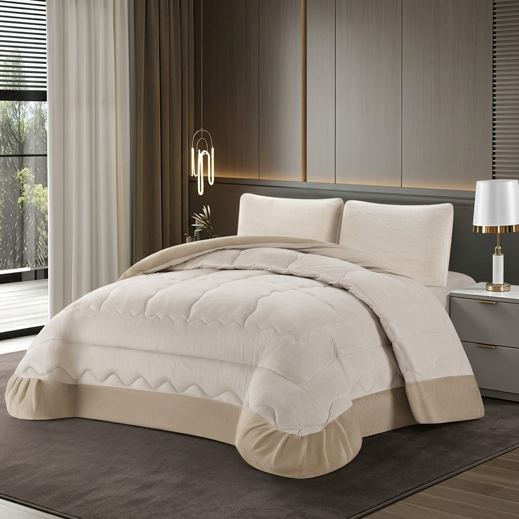 Trapunta matrimoniale Botticelli Home Elisabetta colore Panna design di lusso