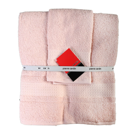 Tris Bath Towels Sponge + Face + Guest Towel Pierre Cardin Exclusive for Hotels and B&amp;Bs Various Colors